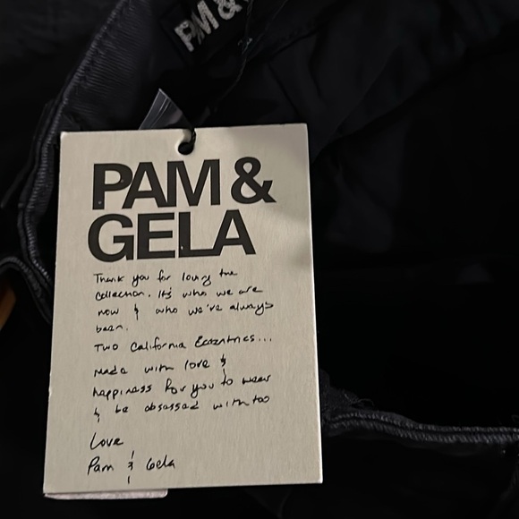 Pam & Gela Black Uniform Side Stripe Pant Adjustable Lace Up Back Waist Size 24 - Picture 14 of 15